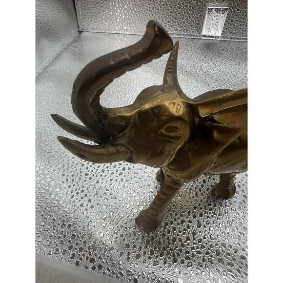 vintage Brass elephants statue‎ trunks up LUCKY  SOLID BRASS - Picture 13 of 13